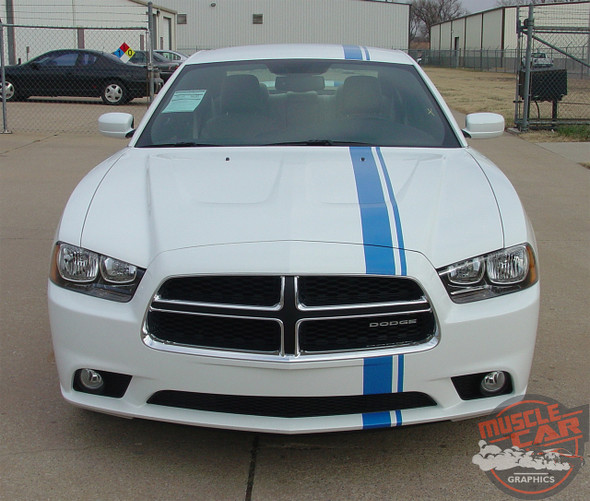 Front view of 2014 Dodge Charger Euro Stripes E RALLY 2011 2012 2013 2014